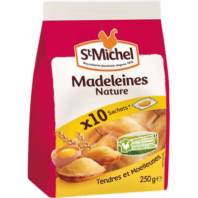 Madeleines nature, St Michel (x 10 sachets, 250 g)