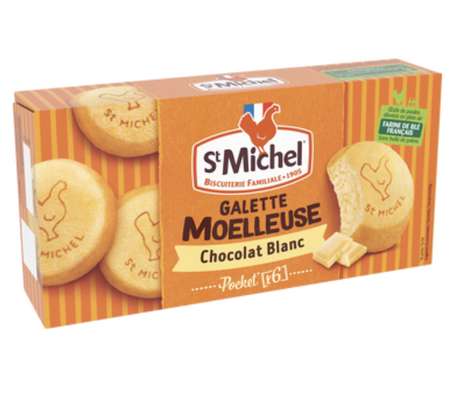 Galettes moelleuses au chocolat blanc, St Michel (180 g)