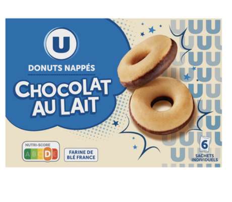 Doonuts nappés chocolat au lait, U (180 g)