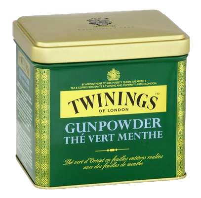 Thé vert menthe gunpowder, Twinnings (boîte métal 200g)