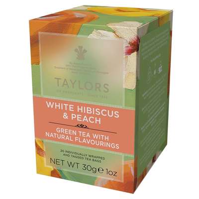 Thé vert hibiscus et pêche, Taylors of Harrogate (30 g)