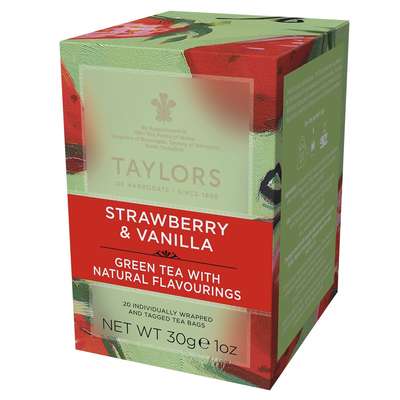 Thé vert fraise et vanille, Taylors of Harrogate (30 g)