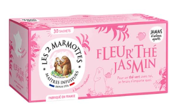 Fleur'thé Jasmin, Les 2 marmottes x30 sachets (60 g)
