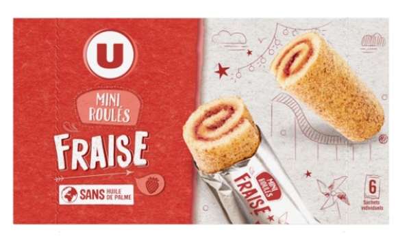 Mini roulés Fraise, U (x 6, 150 g)