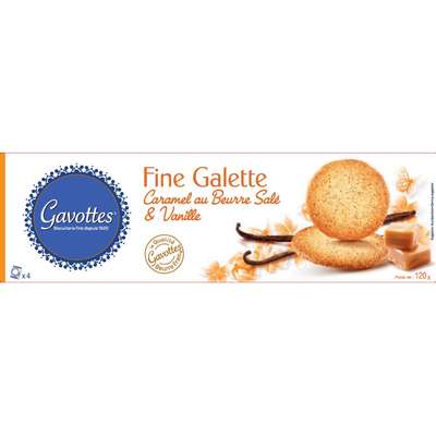 Fine galette au caramel au beurre salé et vanille, Gavottes (120 g)