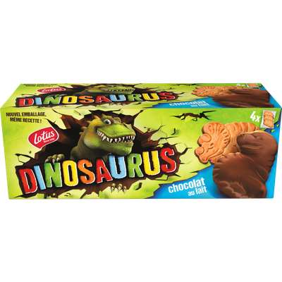 Biscuits nappés au chocolat au lait Dinosaurus, Lotus (225 g)