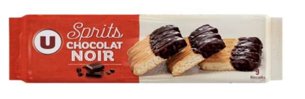 Sprits chocolat noir, U (150 g)