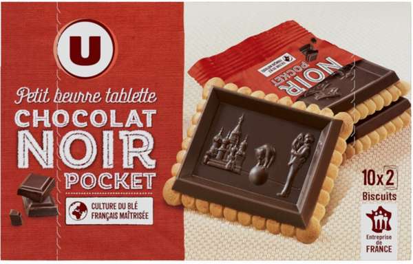 Petit beurre tablette chocolat noir pocket, U (250 g)