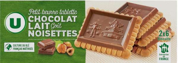 Petit beurre tablette chocolat au lait et noisette, U (150 g)