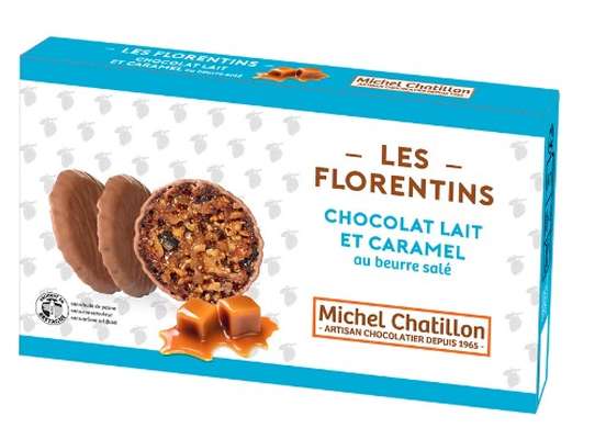 Biscuits Florentins caramel au beurre salé/chocolat lait, Michel Chatillon (100 g)