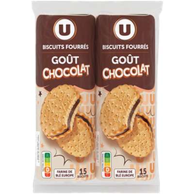 Goûters ronds fourrés au chocolat, U (2 x 300 g)