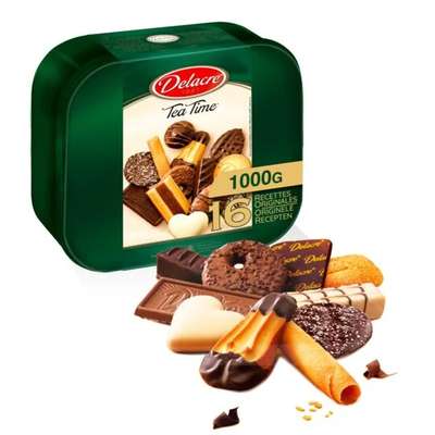 Biscuits assortiment boîte métal Tea Time, Delacre (1 kg)