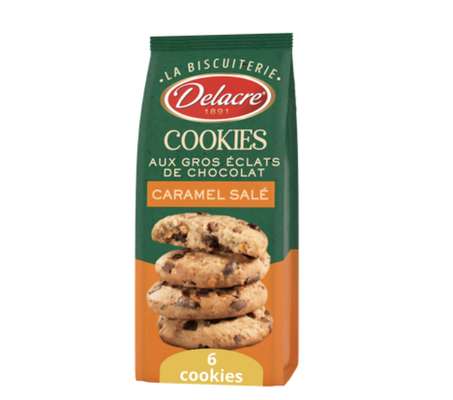 Biscuits cookies caramel salé, Delacre (136 g)