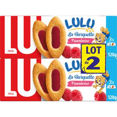 Barquettes à la framboise Lulu, Lu (2 x 120 g)