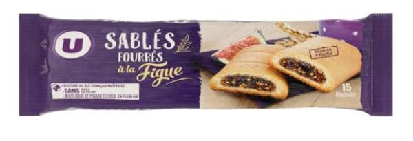 Biscuits sablés fourrés à la figue, U (165 g)