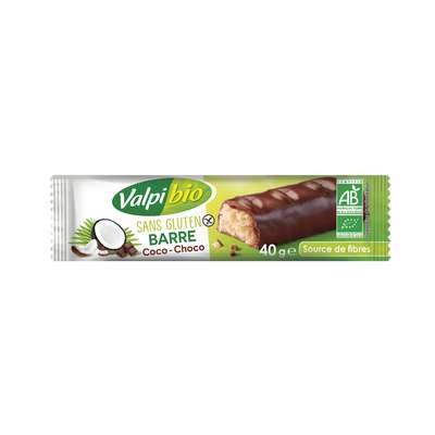 Barre coco chocolat noir BIO, Valpibio (40 g)