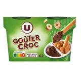 Goûter croc pâte à tartiner noisettes et gressins, U (2 x 60 g)