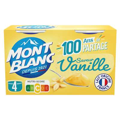 Crèmes dessert vanille, Mont blanc (4 x 125 g)
