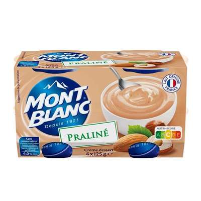 Crèmes dessert praliné, Mont blanc (4 x 125 g)