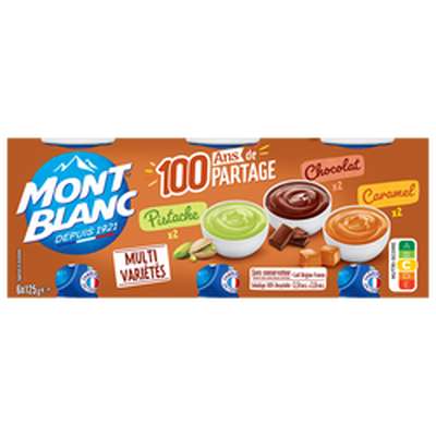 Crème Dessert Multi Variétés, Mont Blanc (6 x 125 g)