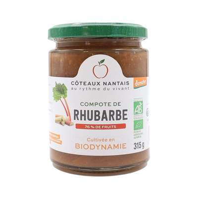 Compote rhubarbe Demeter BIO, Coteaux Nantais (315 g)