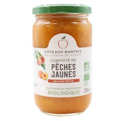 Compote pêche jaune  BIO, Coteaux Nantais (315 g)