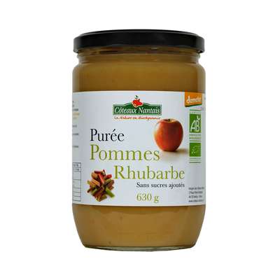 Purée de pomme rhubarbe Demeter BIO, Coteaux Nantais (630 g)