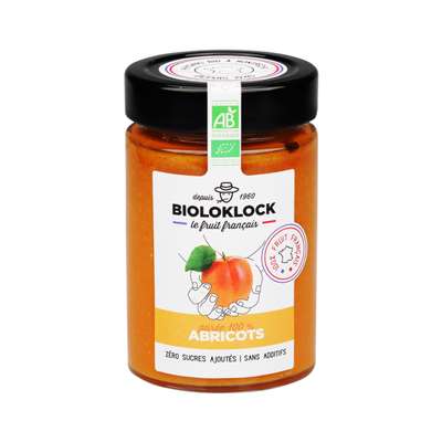 Purée d'abricot France BIO, Biolo'klock (190 g)
