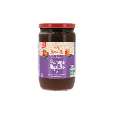 Dessert pomme myrtille BIO, Mamie Bio (680 g)