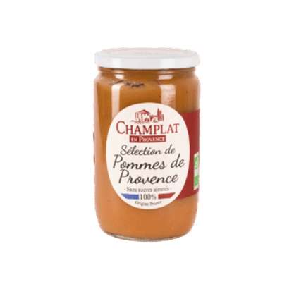 Purée de pommes cuites en marmite sans sucre ajouté BIO, Champlat (650 g)