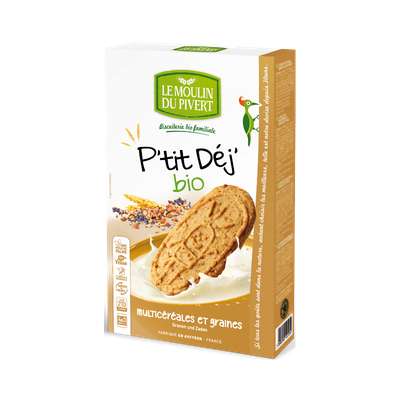 P'tit déj multicéréales et graines BIO, Le Moulin du Pivert (190 g)