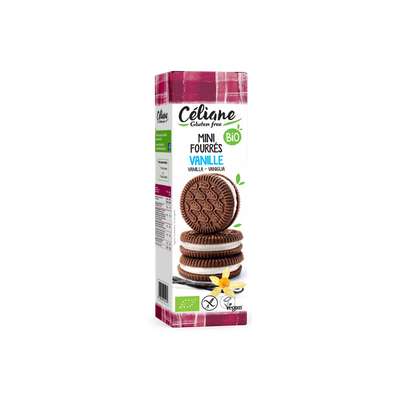 Mini biscuits fourrés vanille BIO, Celiane (125 g)