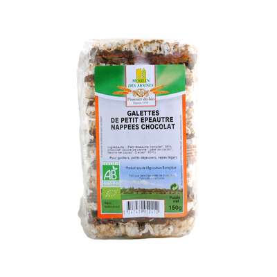 Galettes de petit épeautre au chocolat BIO, Moulin des Moines (150 g)