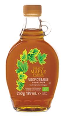 Sirop d'érable 100% pur ambré goût riche BIO, Shady Maple Farm (250 g)