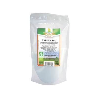 Xylitol cristalisé sucre issu du bouleau BIO, Moulin des Moines (250 g)