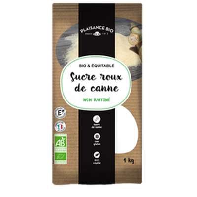 Sucre roux de canne bio, Plaisance Bio (1 kg)