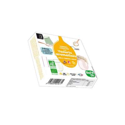 Ferments pour yaourt aromatisé vanille, framboise et abricot BIO, Natali (x 3, 36 g)