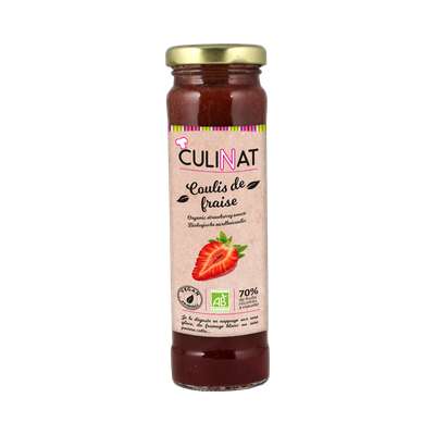 Coulis de fraise 70% de fruits BIO, Culinat (165 g)