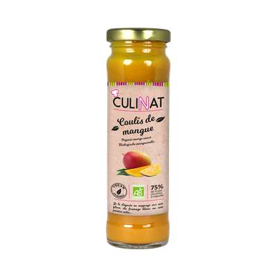 Coulis de mangue 75% de fruits BIO, Culinat (160 g)