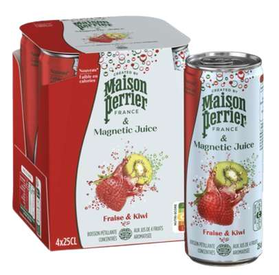 Pack de Magnetic juice Fraise/Kiwi, Maison Perrier (4 x 25 cl)