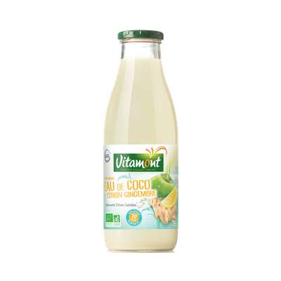 Eau de coco citron, gingembre BIO, Vitamont (75 cl)