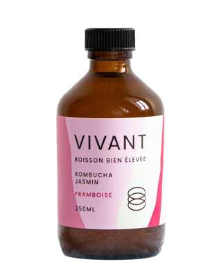 Kombucha thé vert jasmin framboise BIO, Vivant (25 cl)