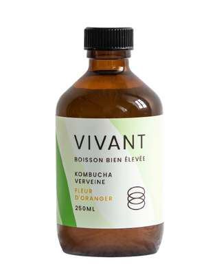 Kombucha verveine fleur d'oranger BIO, Vivant (25 cl)