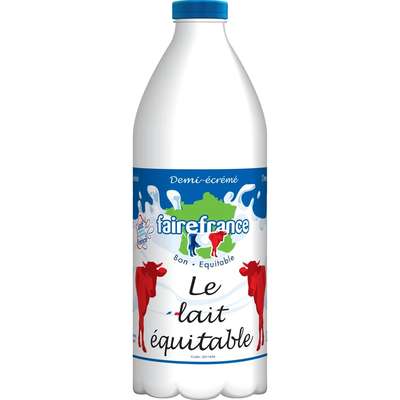 Lait équitable demi-écrémé UHT, Fairefrance (50 cl)