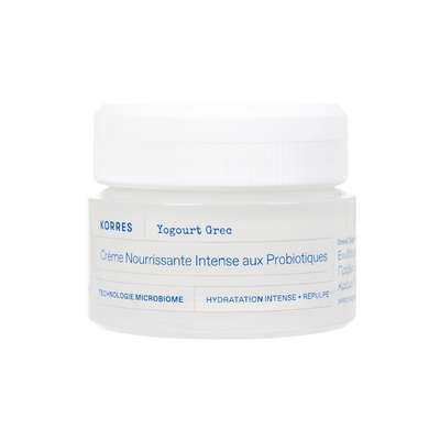 Crème nourrissante intense probiotiques & yaourt grec (peaux normales sèches), Korres (40 ml)