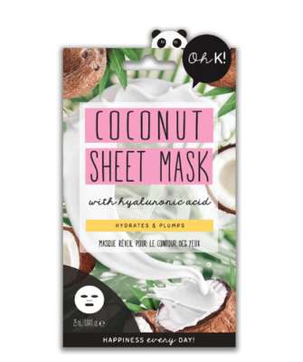 Masque visage en tissu– Noix de coco & acide hyaluronique, Oh K !