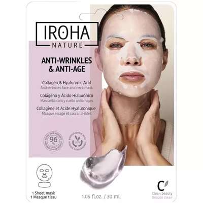 Masque Tissu Visage & Cou Collagène, IROHA (x 1)