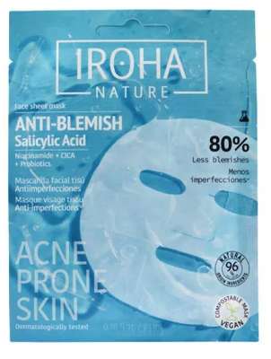 Acne Prone Skin - Masque Tissu Visage Illuminateur, IROHA (x 1)
