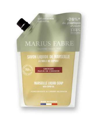 Savon Liquide de Marseille recharge - Fleur de cerisier et grenade, Marius Fabre (1 L)