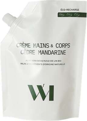 Eco recharge Crème Mains & Corps Cèdre - Mandarine, What Matters (500 ml)